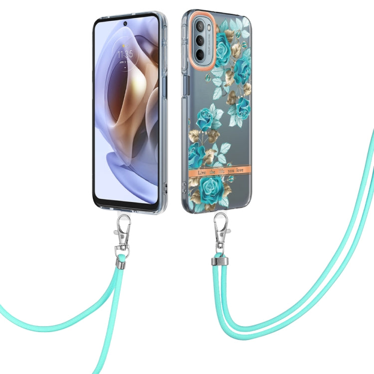 Flowers Series TPU Phone Case with Lanyard, For iPhone SE 2022/SE 2020/8/7, For Motorola Moto G Stylus 2022 4G, For Motorola Moto G31/G41, For Motorola Moto G51 5G, For Motorola Moto G71 5G, For Motorola Moto G200, For Nokia G20/G10, For Nokia G21/G11