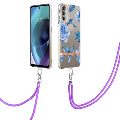 Flowers Series TPU Phone Case with Lanyard, For iPhone SE 2022/SE 2020/8/7, For Motorola Moto G Stylus 2022 4G, For Motorola Moto G31/G41, For Motorola Moto G51 5G, For Motorola Moto G71 5G, For Motorola Moto G200, For Nokia G20/G10, For Nokia G21/G11