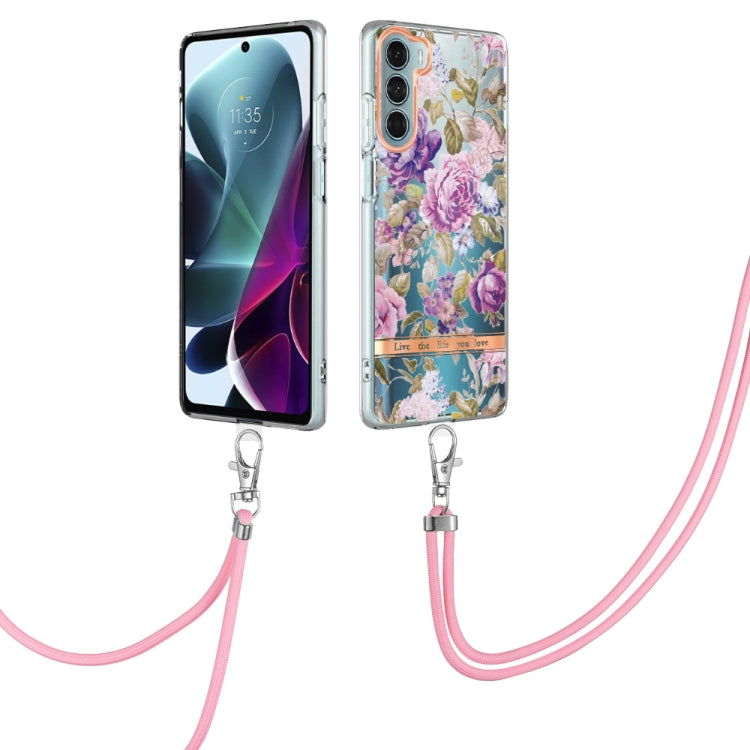 Flowers Series TPU Phone Case with Lanyard, For iPhone SE 2022/SE 2020/8/7, For Motorola Moto G Stylus 2022 4G, For Motorola Moto G31/G41, For Motorola Moto G51 5G, For Motorola Moto G71 5G, For Motorola Moto G200, For Nokia G20/G10, For Nokia G21/G11
