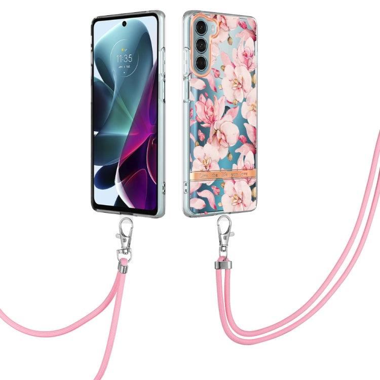 Flowers Series TPU Phone Case with Lanyard, For iPhone SE 2022/SE 2020/8/7, For Motorola Moto G Stylus 2022 4G, For Motorola Moto G31/G41, For Motorola Moto G51 5G, For Motorola Moto G71 5G, For Motorola Moto G200, For Nokia G20/G10, For Nokia G21/G11