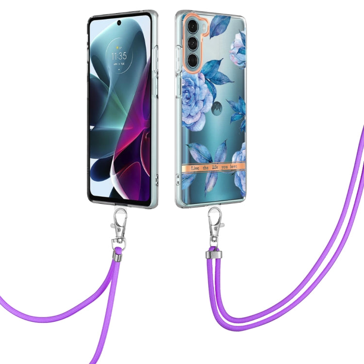 Flowers Series TPU Phone Case with Lanyard, For iPhone SE 2022/SE 2020/8/7, For Motorola Moto G Stylus 2022 4G, For Motorola Moto G31/G41, For Motorola Moto G51 5G, For Motorola Moto G71 5G, For Motorola Moto G200, For Nokia G20/G10, For Nokia G21/G11