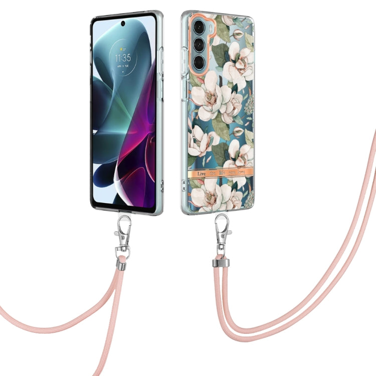Flowers Series TPU Phone Case with Lanyard, For iPhone SE 2022/SE 2020/8/7, For Motorola Moto G Stylus 2022 4G, For Motorola Moto G31/G41, For Motorola Moto G51 5G, For Motorola Moto G71 5G, For Motorola Moto G200, For Nokia G20/G10, For Nokia G21/G11