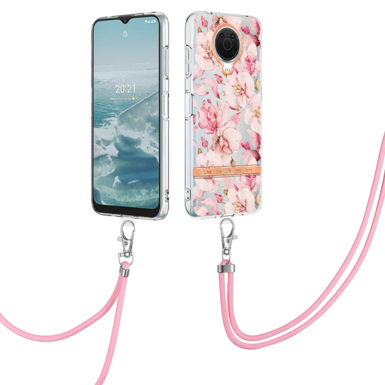 Flowers Series TPU Phone Case with Lanyard, For iPhone SE 2022/SE 2020/8/7, For Motorola Moto G Stylus 2022 4G, For Motorola Moto G31/G41, For Motorola Moto G51 5G, For Motorola Moto G71 5G, For Motorola Moto G200, For Nokia G20/G10, For Nokia G21/G11