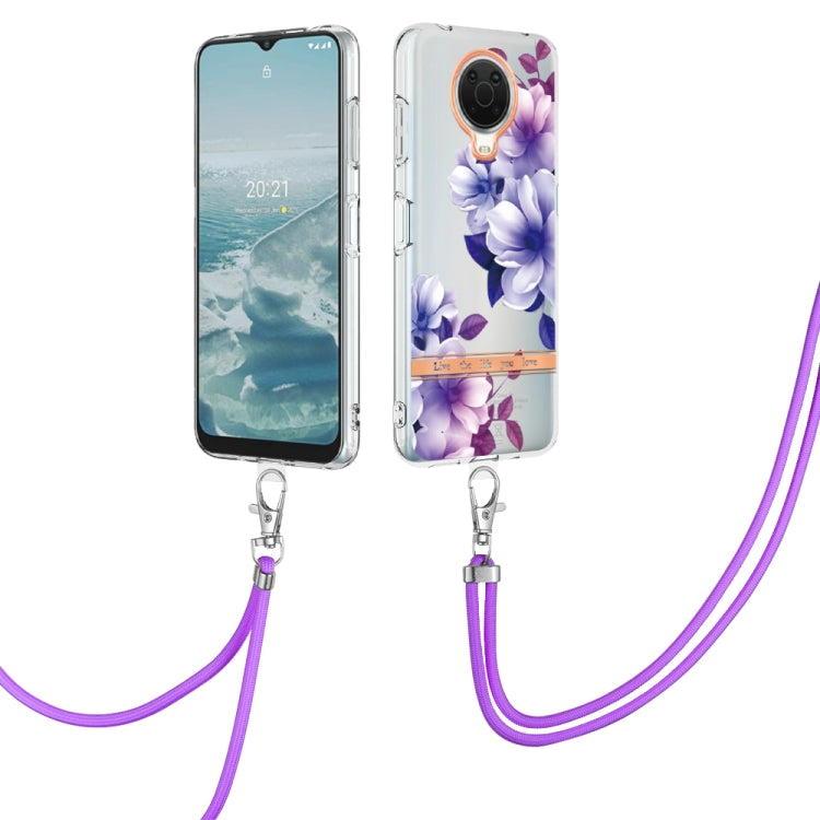 Flowers Series TPU Phone Case with Lanyard, For iPhone SE 2022/SE 2020/8/7, For Motorola Moto G Stylus 2022 4G, For Motorola Moto G31/G41, For Motorola Moto G51 5G, For Motorola Moto G71 5G, For Motorola Moto G200, For Nokia G20/G10, For Nokia G21/G11