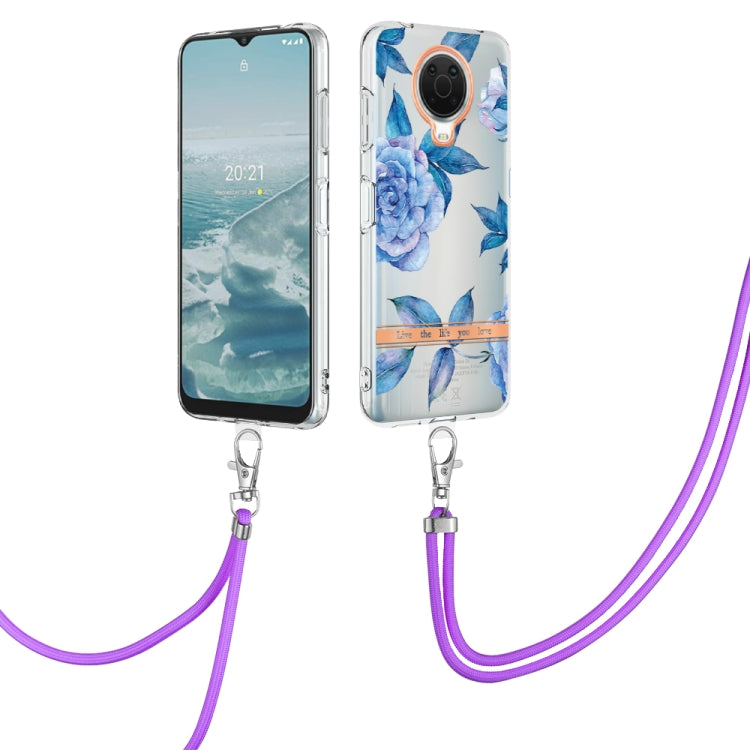 Flowers Series TPU Phone Case with Lanyard, For iPhone SE 2022/SE 2020/8/7, For Motorola Moto G Stylus 2022 4G, For Motorola Moto G31/G41, For Motorola Moto G51 5G, For Motorola Moto G71 5G, For Motorola Moto G200, For Nokia G20/G10, For Nokia G21/G11