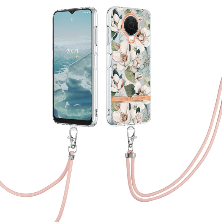 Flowers Series TPU Phone Case with Lanyard, For iPhone SE 2022/SE 2020/8/7, For Motorola Moto G Stylus 2022 4G, For Motorola Moto G31/G41, For Motorola Moto G51 5G, For Motorola Moto G71 5G, For Motorola Moto G200, For Nokia G20/G10, For Nokia G21/G11