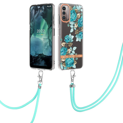 Flowers Series TPU Phone Case with Lanyard, For iPhone SE 2022/SE 2020/8/7, For Motorola Moto G Stylus 2022 4G, For Motorola Moto G31/G41, For Motorola Moto G51 5G, For Motorola Moto G71 5G, For Motorola Moto G200, For Nokia G20/G10, For Nokia G21/G11