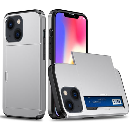 Shockproof Armor Protective Phone Case with Slide Card Slot, For iPhone 14, For iPhone 14 Plus, For iPhone 14 Pro, For iPhone 14 Pro Max