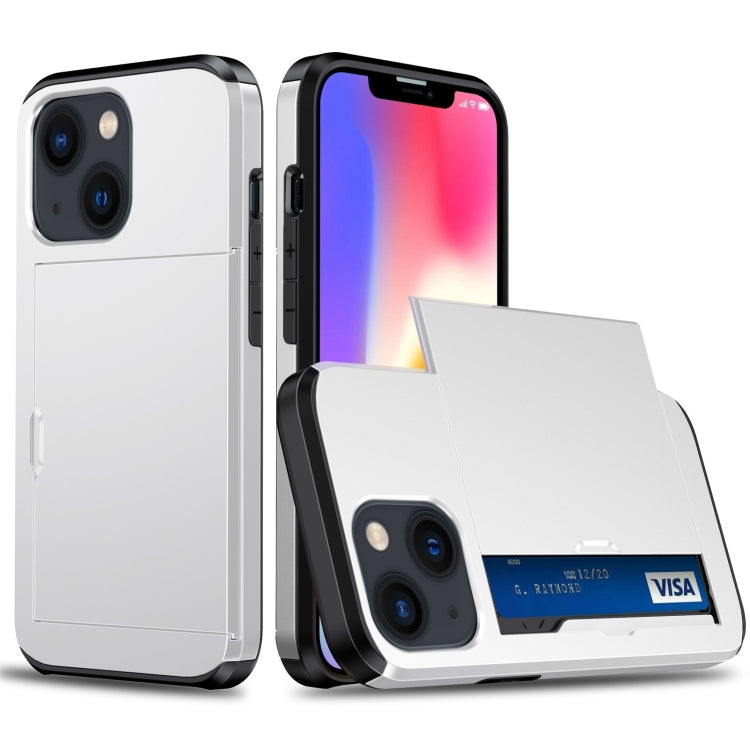 Shockproof Armor Protective Phone Case with Slide Card Slot, For iPhone 14, For iPhone 14 Plus, For iPhone 14 Pro, For iPhone 14 Pro Max