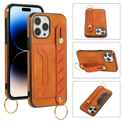 Wristband Wallet Leather Phone Case, For iPhone 14 Pro Max, For iPhone 14 Pro, For iPhone 14, For iPhone 14 Plus