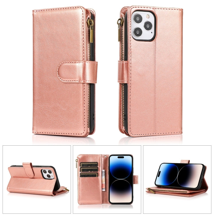 Multifunctional 9 Card Slots Leather Case, For iPhone 14 Pro Max, For iPhone 14 Pro, For iPhone 14, For iPhone 14 Plus