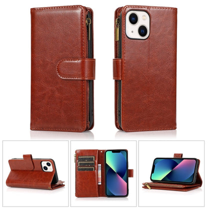 Multifunctional 9 Card Slots Leather Case, For iPhone 14 Pro Max, For iPhone 14 Pro, For iPhone 14, For iPhone 14 Plus