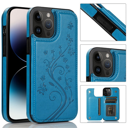Butterflies Flowers Double Buckle Case, For iPhone 14 Pro Max, For iPhone 14 Pro, For iPhone 14, For iPhone 14 Plus