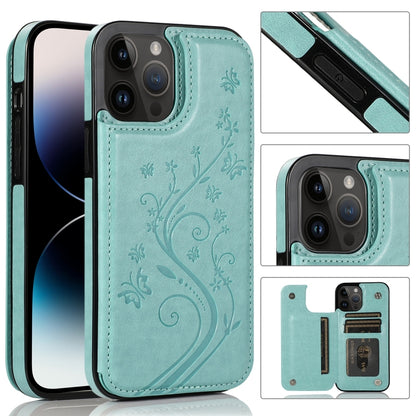 Butterflies Flowers Double Buckle Case, For iPhone 14 Pro Max, For iPhone 14 Pro, For iPhone 14, For iPhone 14 Plus