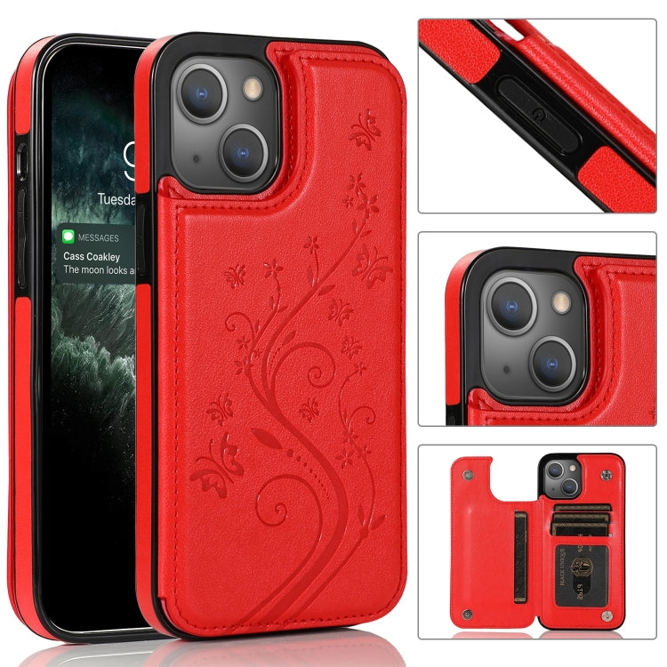 Butterflies Flowers Double Buckle Case, For iPhone 14 Pro Max, For iPhone 14 Pro, For iPhone 14, For iPhone 14 Plus