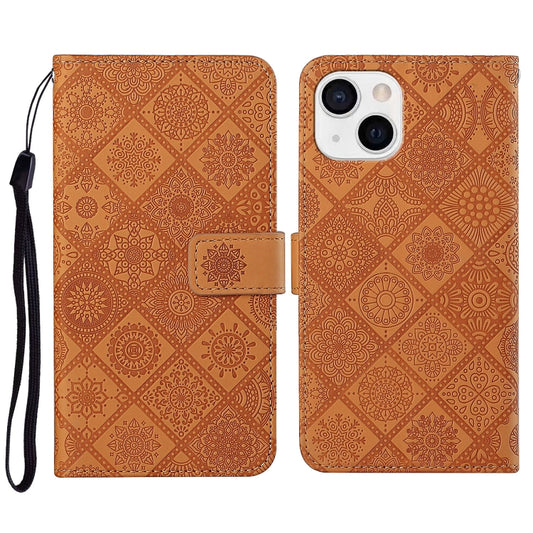 Ethnic Style Embossed Pattern Leather Phone Case, For iPhone 14, For iPhone 14 Plus, For iPhone 14 Pro, For iPhone 14 Pro Max
