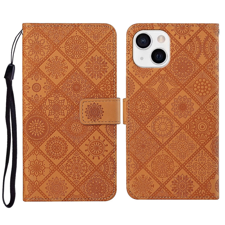 Ethnic Style Embossed Pattern Leather Phone Case, For iPhone 14, For iPhone 14 Plus, For iPhone 14 Pro, For iPhone 14 Pro Max