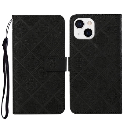 Ethnic Style Embossed Pattern Leather Phone Case, For iPhone 14, For iPhone 14 Plus, For iPhone 14 Pro, For iPhone 14 Pro Max