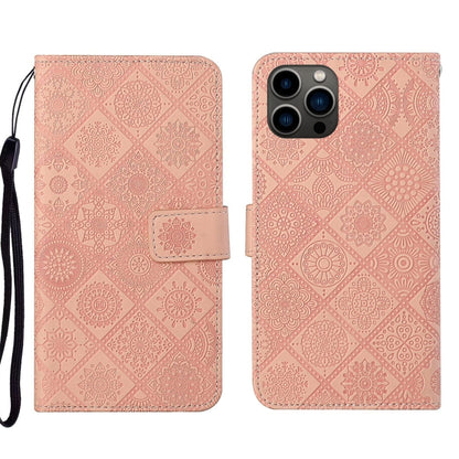 Ethnic Style Embossed Pattern Leather Phone Case, For iPhone 14, For iPhone 14 Plus, For iPhone 14 Pro, For iPhone 14 Pro Max