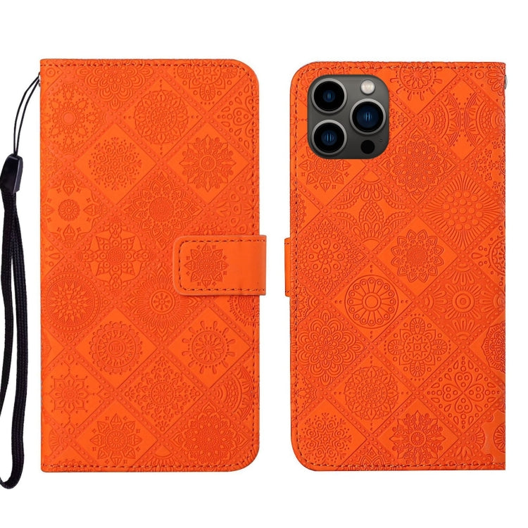 Ethnic Style Embossed Pattern Leather Phone Case, For iPhone 14, For iPhone 14 Plus, For iPhone 14 Pro, For iPhone 14 Pro Max