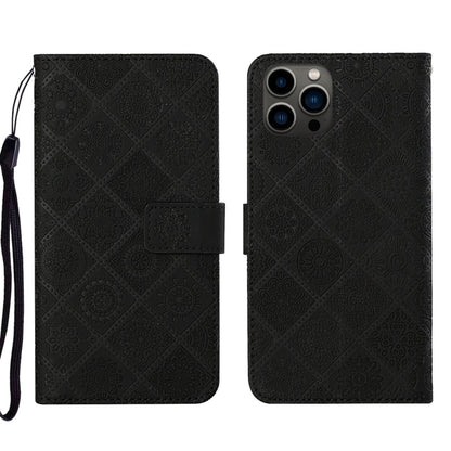 Ethnic Style Embossed Pattern Leather Phone Case, For iPhone 14, For iPhone 14 Plus, For iPhone 14 Pro, For iPhone 14 Pro Max
