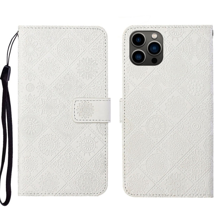 Ethnic Style Embossed Pattern Leather Phone Case, For iPhone 14, For iPhone 14 Plus, For iPhone 14 Pro, For iPhone 14 Pro Max
