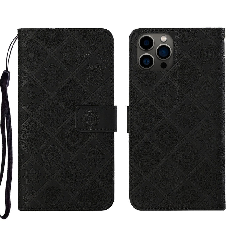 Ethnic Style Embossed Pattern Leather Phone Case, For iPhone 14, For iPhone 14 Plus, For iPhone 14 Pro, For iPhone 14 Pro Max