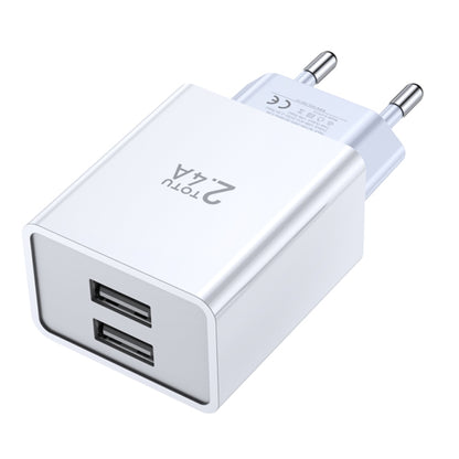 TOTU Joe Series Dual USB Ports Travel Charger, EU Plug, UK Plug
