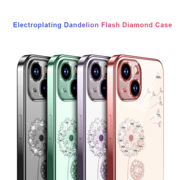 Electroplating Diamond Dandelion TPU Phone Case, For iPhone 14, For iPhone 14 Plus, For iPhone 14 Pro, For iPhone 14 Pro Max