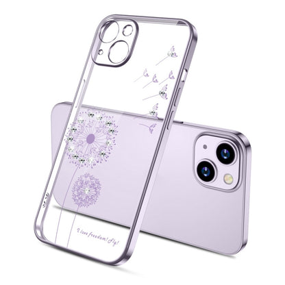Electroplating Diamond Dandelion TPU Phone Case, For iPhone 14, For iPhone 14 Plus, For iPhone 14 Pro, For iPhone 14 Pro Max