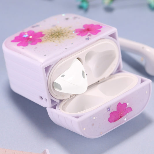 For AirPods 1 / 2 Beautiful Ladies Flowers Pattern Wireless Earphone Protective Case, For AirPods 1 / 2
