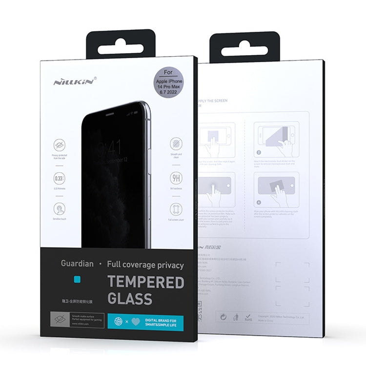 NILLKIN Fog Mirror 0.33mm 9H Full Screen Matte Tempered Glass Film, For iPhone 14 Pro, For iPhone 14 Pro Max