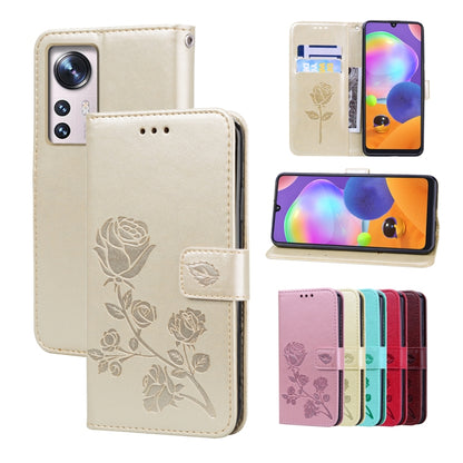Rose Embossed Flip PU Leather Phone Case, For Xiaomi 12 Lite, For Xiaomi 12 Pro, For Xiaomi Redmi Note 11T Pro 5G, For Xiaomi Poco M4 Pro 4G, For Xiaomi Poco X4 Pro 5G