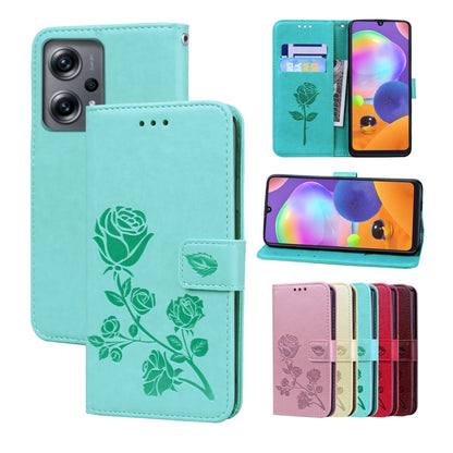 Rose Embossed Flip PU Leather Phone Case, For Xiaomi 12 Lite, For Xiaomi 12 Pro, For Xiaomi Redmi Note 11T Pro 5G, For Xiaomi Poco M4 Pro 4G, For Xiaomi Poco X4 Pro 5G