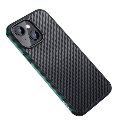SULADA Carbon Fiber Textured Shockproof Metal + TPU Frame Case, For iPhone 14, For iPhone 14 Plus, For iPhone 14 Pro, For iPhone 14 Pro Max