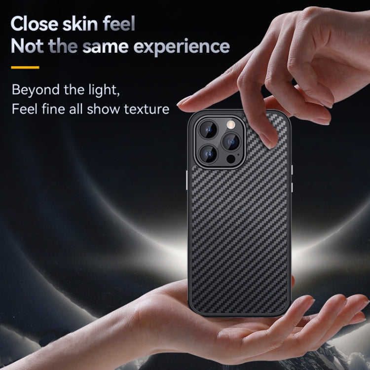 SULADA Carbon Fiber Textured Shockproof Metal + TPU Frame Case, For iPhone 14, For iPhone 14 Plus, For iPhone 14 Pro, For iPhone 14 Pro Max
