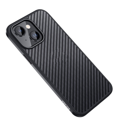 SULADA Carbon Fiber Textured Shockproof Metal + TPU Frame Case, For iPhone 14, For iPhone 14 Plus, For iPhone 14 Pro, For iPhone 14 Pro Max