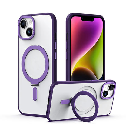 Skin Feel MagSafe Shockproof Protective Phone Case with Holder, For iPhone 14, For iPhone 14 Plus, For iPhone 14 Pro, For iPhone 14 Pro Max
