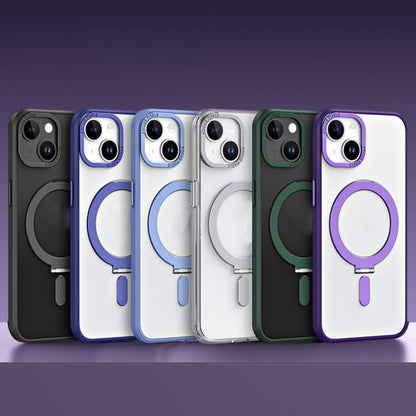 Skin Feel MagSafe Shockproof Protective Phone Case with Holder, For iPhone 14, For iPhone 14 Plus, For iPhone 14 Pro, For iPhone 14 Pro Max