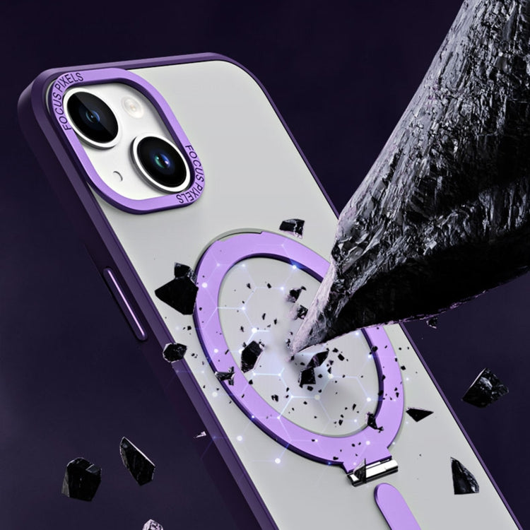 Skin Feel MagSafe Shockproof Protective Phone Case with Holder, For iPhone 14, For iPhone 14 Plus, For iPhone 14 Pro, For iPhone 14 Pro Max