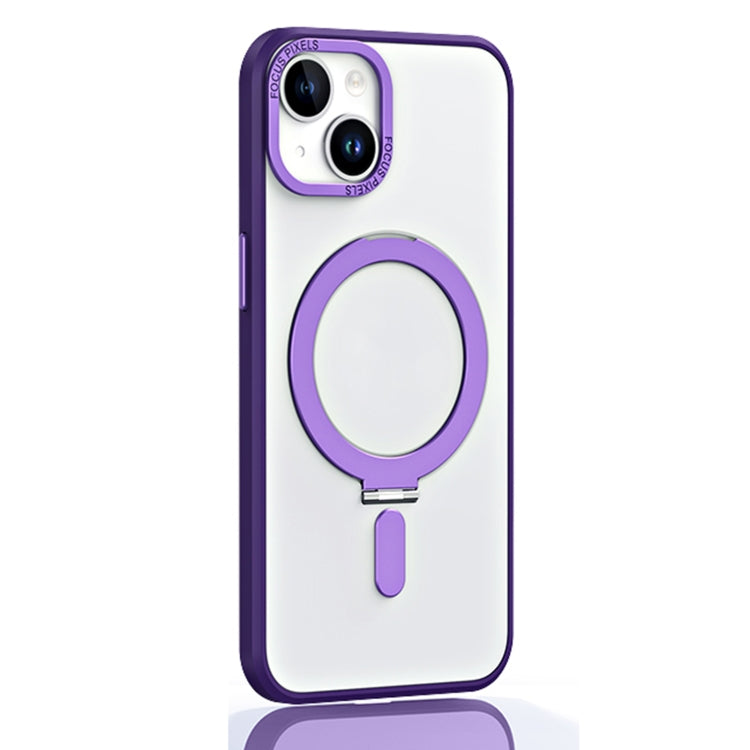 Skin Feel MagSafe Shockproof Protective Phone Case with Holder, For iPhone 14, For iPhone 14 Plus, For iPhone 14 Pro, For iPhone 14 Pro Max