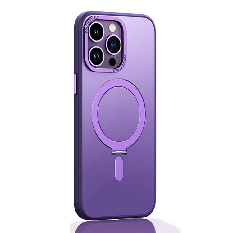Skin Feel MagSafe Shockproof Protective Phone Case with Holder, For iPhone 14, For iPhone 14 Plus, For iPhone 14 Pro, For iPhone 14 Pro Max