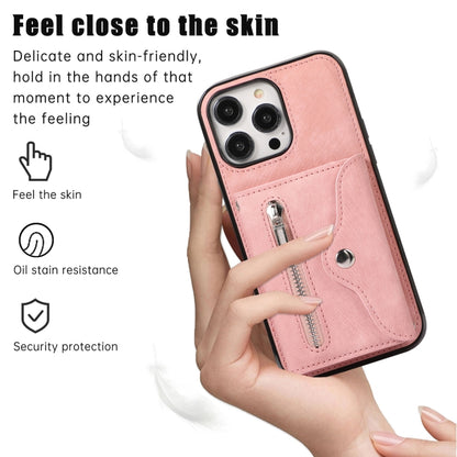 Zipper RFID Card Slot Phone Case with Short Lanyard, For iPhone 12 mini, For iPhone 12 / 12 Pro, For iPhone 12 Pro Max, For iPhone 11, For iPhone 11 Pro, For iPhone 11 Pro Max
