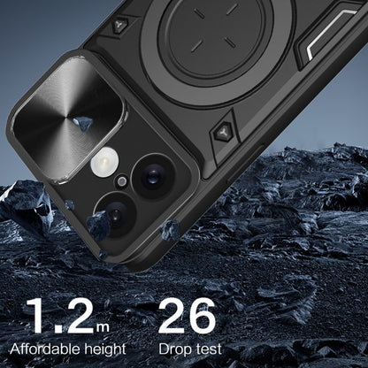 CD Texture Sliding Camshield Magnetic Holder Phone Case