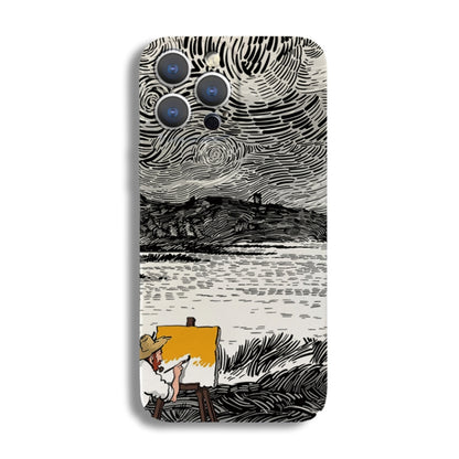 Precise Hole Oil Painting Pattern PC Phone Case, For iPhone 15 Pro Max, For iPhone 15 Pro, For iPhone 15 Plus, For iPhone 15, For iPhone 14 Plus