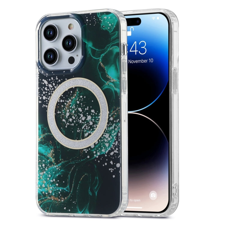 Dual-side IMD Marble Magsafe Phone Case, For iPhone 15 Pro Max, For iPhone 14, For iPhone 15 Pro, For iPhone 14 Pro, For iPhone 14 Pro Max, For iPhone 15 Plus