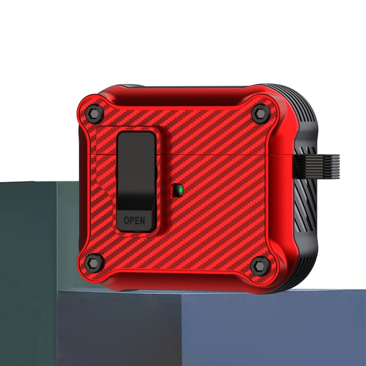 Carbon Fiber Magnetic Automatic Switch Earphone Protective Case, For AirPods 4, For AirPods Pro 2, For AirPods 3, For AirPods Pro, For AirPods 1 / 2