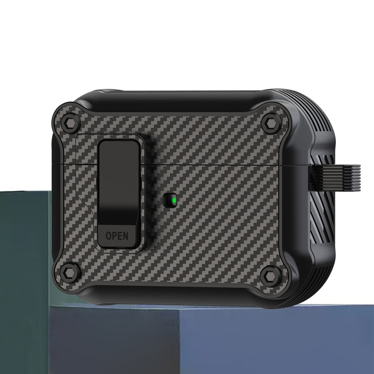 Carbon Fiber Magnetic Automatic Switch Earphone Protective Case, For AirPods 4, For AirPods Pro 2, For AirPods 3, For AirPods Pro, For AirPods 1 / 2