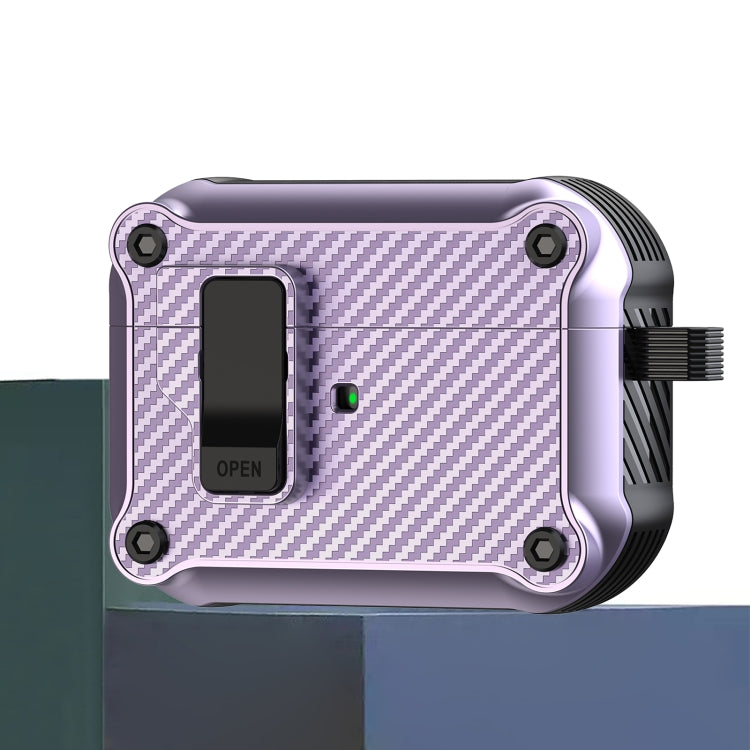 Carbon Fiber Magnetic Automatic Switch Earphone Protective Case, For AirPods 4, For AirPods Pro 2, For AirPods 3, For AirPods Pro, For AirPods 1 / 2