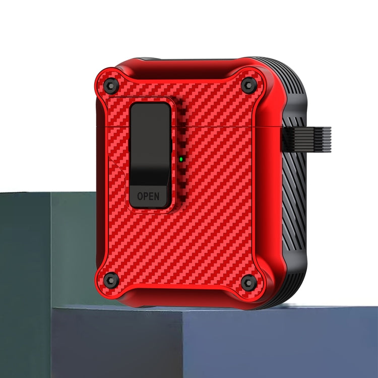 Carbon Fiber Magnetic Automatic Switch Earphone Protective Case, For AirPods 4, For AirPods Pro 2, For AirPods 3, For AirPods Pro, For AirPods 1 / 2